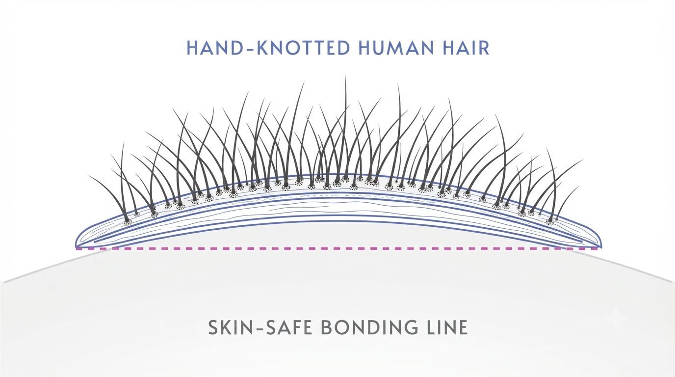Hair Patch Micro-Skin Diagram and Bonding Line